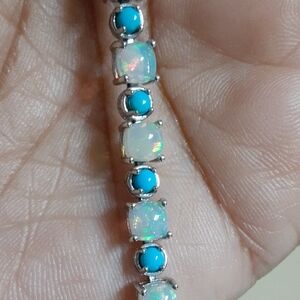 925 Opal And Turquoise.